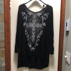 Vocal 3/4 length sleeve longer shirt